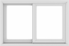 WDMA 36X24 (35.5 x 23.5 inch) White uPVC/Vinyl Sliding Window without Grids Exterior