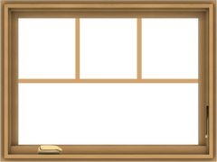 WDMA 32x24 (31.5 x 23.5 inch) Pine Wood Dark Grey Aluminum Crank out Casement Window with Fractional Grilles