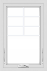 WDMA 24x36 (23.5 x 35.5 inch) black uPVC/Vinyl Crank out Awning Window with Top Colonial Grids Interior