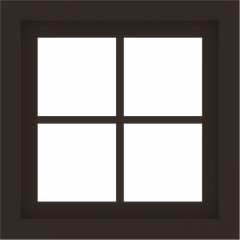 WDMA 24x24 (23.5 x 23.5 inch) Dark Bronze Aluminum Picture Window with Colonial Grilles