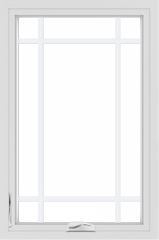 WDMA 24x36 (23.5 x 35.5 inch) White aluminum Crank out Casement Window with Prairie Grilles