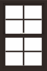 WDMA 24x36 (23.5 x 35.5 inch) Dark Bronze aluminum Single and Double Hung Window with Colonial Grilles