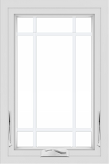 WDMA 24x36 (23.5 x 35.5 inch) black uPVC/Vinyl Crank out Awning Window with Prairie Grilles Interior