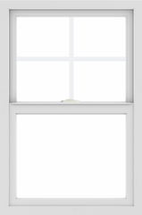 WDMA 24x36 (24.5 x 36.5 inch) White uPVC/Vinyl Single and Double Hung Window with Top Colonial Grids