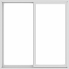 WDMA 60X60 (59.5 x 59.5 inch) White uPVC/Vinyl Sliding Window without Grids Exterior