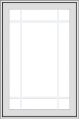 WDMA 24x36 (23.5 x 35.5 inch) black uPVC/Vinyl Push out Awning Window with Prairie Grilles Interior