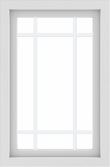 WDMA 24x36 (23.5 x 35.5 inch) White aluminum Picture Window with Prairie Grilles