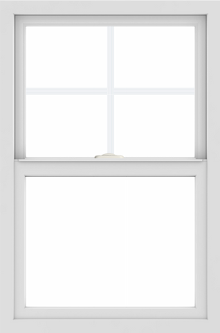 WDMA 24x36 (23.5 x 35.5 inch) White aluminum Single and Double Hung Window with Top Colonial Grids