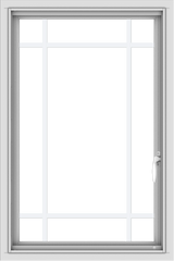 WDMA 24x36 (23.5 x 35.5 inch) White aluminum Push out Casement Window with Prairie Grilles