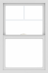WDMA 24x36 (24.5 x 36.5 inch) White uPVC/Vinyl Single and Double Hung Window with Fractional Grilles