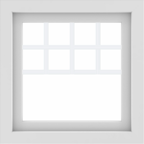 WDMA 24x24 (23.5 x 23.5 inch) White Aluminum Picture Window with Top Colonial Grids