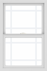 WDMA 24x36 (24.5 x 36.5 inch) White uPVC/Vinyl Single and Double Hung Window with Prairie Grilles