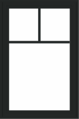 WDMA 24x36 (23.5 x 35.6 inch) black uPVC/Vinyl Crank out Casement Window with Fractional Grilles Exterior