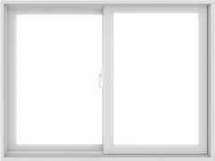 WDMA 48X36 (47.5 x 35.5 inch) White uPVC/Vinyl Sliding Window without Grids Interior