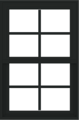 WDMA 24x36 (23.5 x 35.5 inch) black uPVC/Vinyl Single and Double Hung Window with Colonial Grilles Exterior