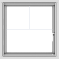 WDMA 24x24 (23.5 x 23.5 inch) White Aluminum Push out Casement Window with Fractional Grilles