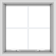 WDMA 24x24 (23.5 x 23.5 inch) White uPVC/Vinyl Push out Awning Window with Colonial Grilles