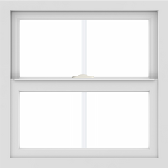 WDMA 24x24 (23.5 x 23.5 inch) White Aluminum Single and Double Hung Window with Colonial Grilles