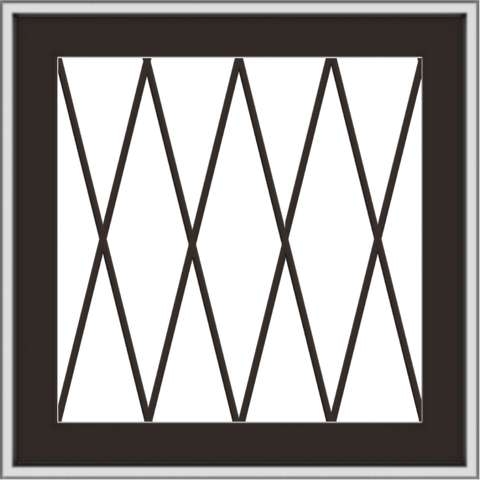 WDMA 24x24 (23.5 x 23.5 inch) Dark Bronze Aluminum Push out Awning Window with Diamond Grids