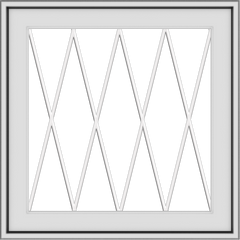 WDMA 24x24 (23.5 x 23.5 inch) White uPVC/Vinyl Push out Awning Window with Diamond Grids