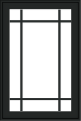 WDMA 24x36 (23.5 x 35.6 inch) black uPVC/Vinyl Push out Awning Window with Prairie Grilles Exterior