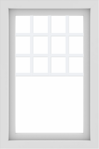 WDMA 24x36 (23.5 x 35.5 inch) White uPVC/Vinyl Picture Window with Top Colonial Grids