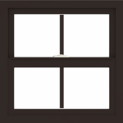 WDMA 24x24 (23.5 x 23.5 inch) Dark Bronze Aluminum Single and Double Hung Window with Colonial Grilles