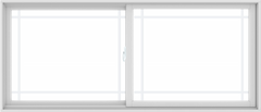 WDMA 84X36 (83.5 x 35.5 inch) White uPVC/Vinyl Sliding Window with Prairie Grilles