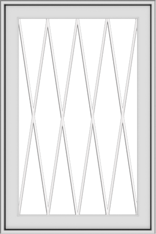 WDMA 24x36 (24.5 x 36.5 inch) White uPVC/Vinyl Push out Awning Window with Diamond Grids