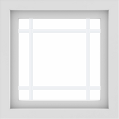 WDMA 24x24 (23.5 x 23.5 inch) White Aluminum Picture Window with Prairie Grilles