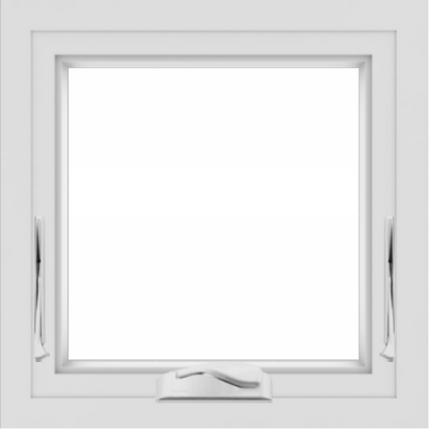 WDMA 24x24 (23.5 x 23.5 inch) White uPVC/Vinyl Crank out Awning Window without Grids Interior