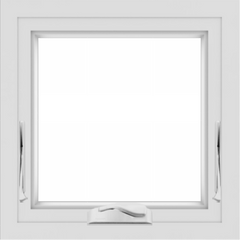 WDMA 24x24 (23.5 x 23.5 inch) White uPVC/Vinyl Crank out Awning Window without Grids Interior