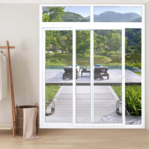 upvc glass sliding doors window design for living room on China WDMA