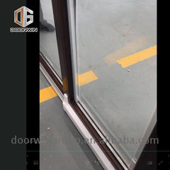waterfront balcony timber aluminum tilt sliding glass door with Integrated shutter on China WDMA