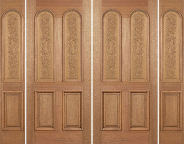 WDMA 100x80 Door (8ft4in by 6ft8in) Exterior Mahogany Legacy Double Door/2side Carved Panel 1