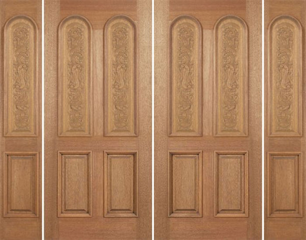 WDMA 100x80 Door (8ft4in by 6ft8in) Exterior Mahogany Legacy Double Door/2side Carved Panel 1