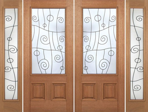 WDMA 100x80 Door (8ft4in by 6ft8in) Exterior Mahogany Barcelona Double Door/2side 1