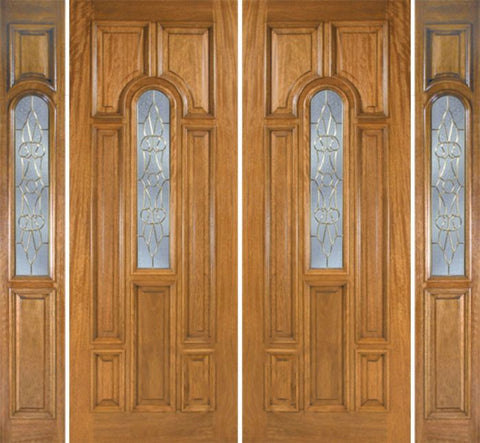 WDMA 100x96 Door (8ft4in by 8ft) Exterior Mahogany Talbot Double Door/2side w/ OL Glass 1