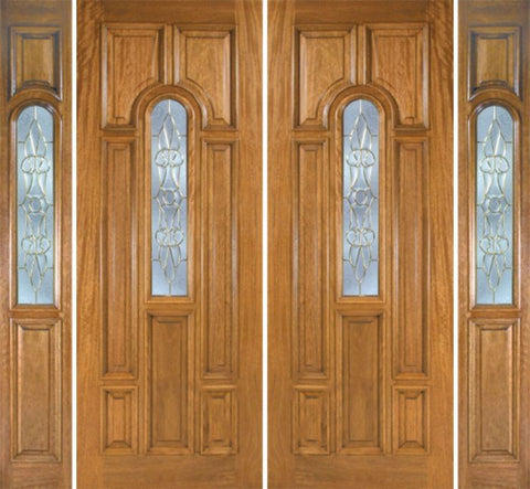 WDMA 100x96 Door (8ft4in by 8ft) Exterior Mahogany Talbot Double Door/2side w/ L Glass 1
