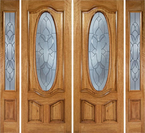 WDMA 100x96 Door (8ft4in by 8ft) Exterior Mahogany La Jolla Double Door/2side w/ BO Glass - 8ft Tall 1