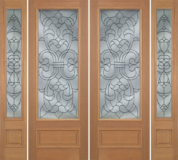 WDMA 100x96 Door (8ft4in by 8ft) Exterior Mahogany Edwards Double Door/2side w/ W Glass - 8ft Tall 1