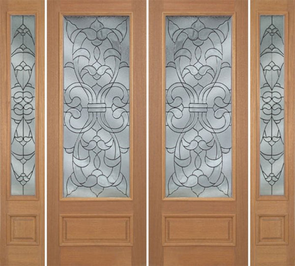 WDMA 100x96 Door (8ft4in by 8ft) Exterior Mahogany Edwards Double Door/2side w/ W Glass - 8ft Tall 1