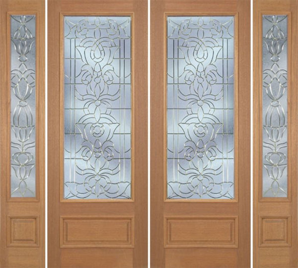 WDMA 100x96 Door (8ft4in by 8ft) Exterior Mahogany Edwards Double Door/2side w/ U Glass - 8ft Tall 1