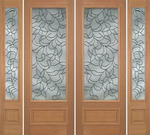 WDMA 100x96 Door (8ft4in by 8ft) Exterior Mahogany Edwards Double Door/2side w/ S Glass - 8ft Tall 1