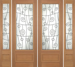 WDMA 100x96 Door (8ft4in by 8ft) Exterior Mahogany Roma Double Door/2side w/ RM Glass - 8ft Tall 1