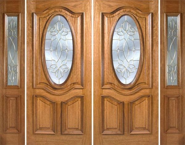 WDMA 108x80 Door (9ft by 6ft8in) Exterior Mahogany La Jolla Double Door/2side w/ CO Glass - 6ft8in Tall 1