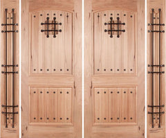 WDMA 108x80 Door (9ft by 6ft8in) Exterior Walnut Rustica Double Door/2side with Speakeasy 1