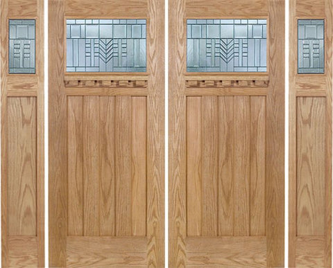 WDMA 108x80 Door (9ft by 6ft8in) Exterior Oak Biltmore Double Door/2side w/ C Glass 1