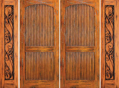 WDMA 108x80 Door (9ft by 6ft8in) Exterior Knotty Alder Entry Prehung Double Door with Two Sidelights 2 Panel 1