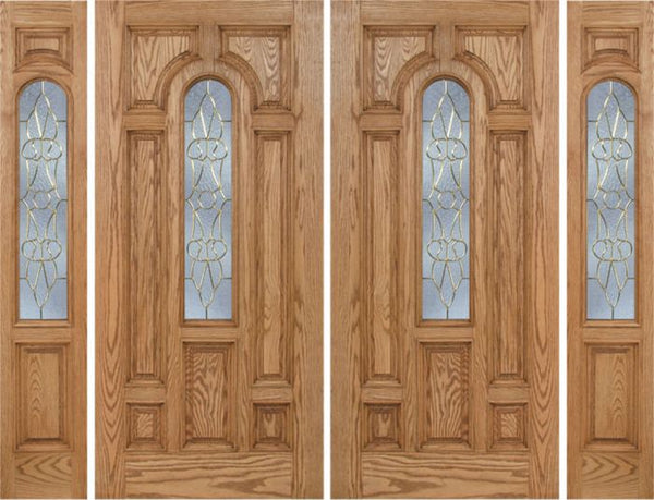 WDMA 108x80 Door (9ft by 6ft8in) Exterior Oak Carrick Double Door/2side w/ OL Glass - 6ft8in Tall 1